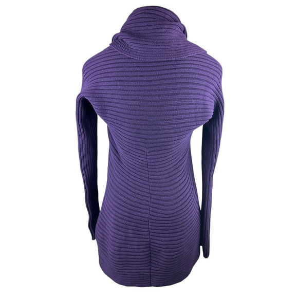Ralph Lauren Ribbed Open Front Drape Shawl Cardigan Purple Women's Size L/XL - Picture 11 of 16